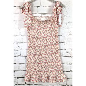 GOODNIGHT MACAROON Ditsy Floral Smocked Mini Dress Cottage Coquette Medium NWT